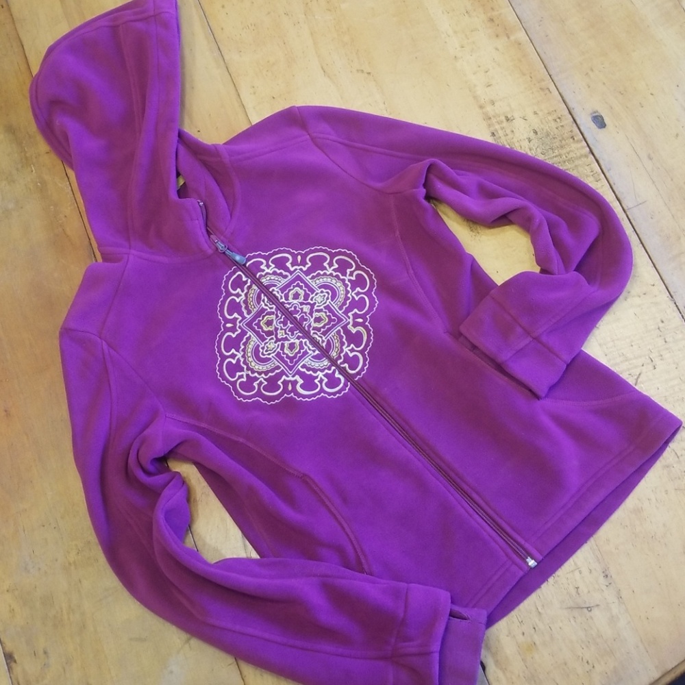 Athleta Emb. Hooded Jacket with Thumholes Size S